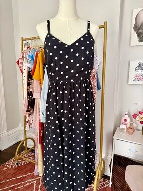 Old Navy Black and White Polka Dot Maxi Dress